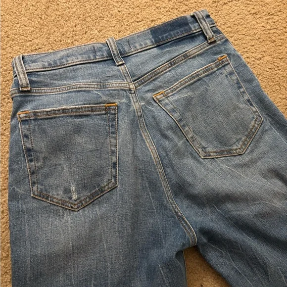 Abercrombie & Fitch Ankle Straight Ultra High Rise Blue Denim Jeans | Curve Love - Picture 5 of 8